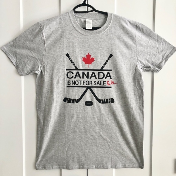 Canada Is Not For‎ Sale, Hockey, T Shirt, Canada Shirt, Gray, Mens L, NEW - Picture 2 of 8
